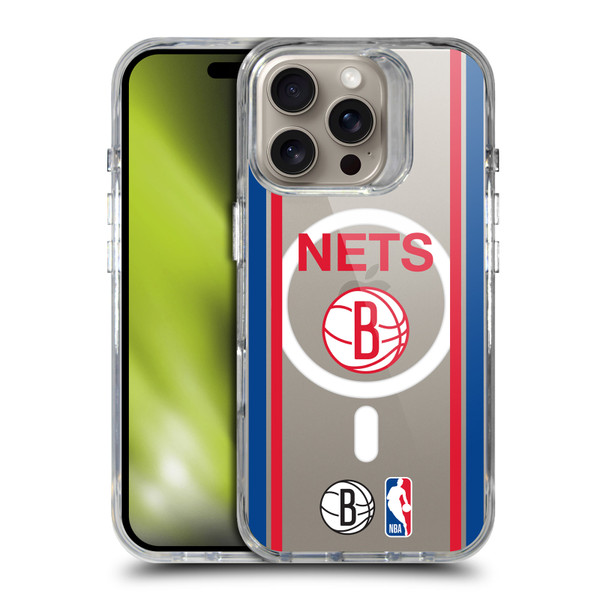 NBA Brooklyn Nets Logo Retro Design Text SHOCKPROOF BUMPER CASE COMPATIBLE WITH Apple iPhone 16 Pro & MAGSAFE