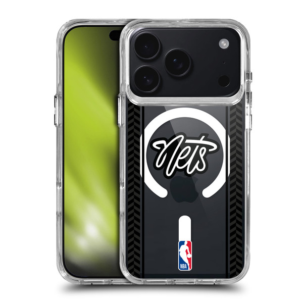 NBA Brooklyn Nets Logo Gray Design Text SHOCKPROOF BUMPER CASE COMPATIBLE WITH Apple iPhone 17 Pro & MAGSAFE