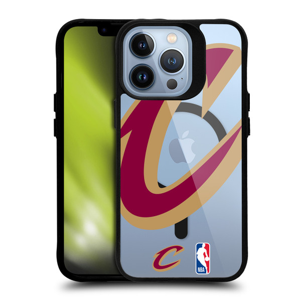 NBA Cleveland Cavaliers Logo Oversized Text BLACK SHOCKPROOF BUMPER CASE COMPATIBLE WITH Apple iPhone 13 Pro & MAGSAFE