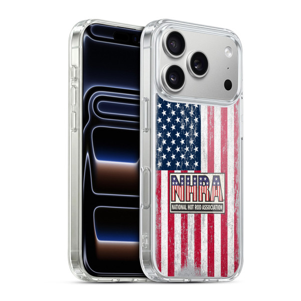 National Hot Rod Association Graphics US Flag Soft Gel Case for Apple iPhone 17 Pro