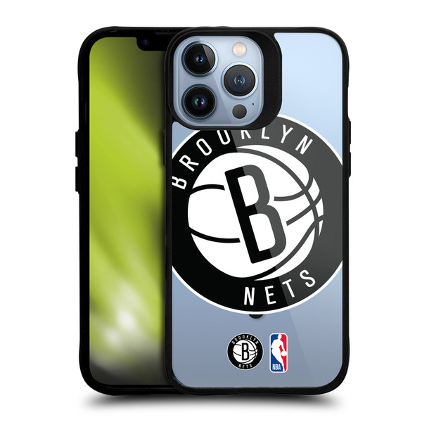 NBA Brooklyn Nets Logo Oversized Text BLACK SHOCKPROOF BUMPER CASE COMPATIBLE WITH Apple iPhone 13 Pro Max & MAGSAFE