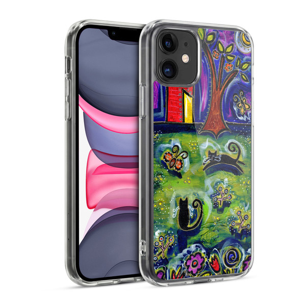 Wyanne Cat Barnyard Kitties At Midnight Soft Gel Case for Apple iPhone 11