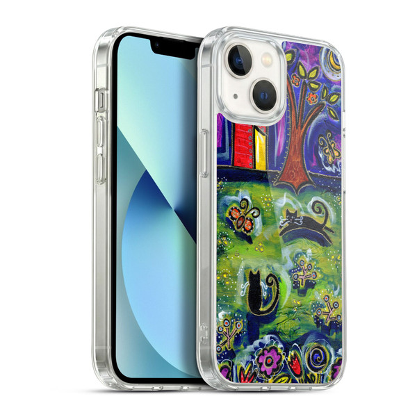 Wyanne Cat Barnyard Kitties At Midnight Soft Gel Case for Apple iPhone 13