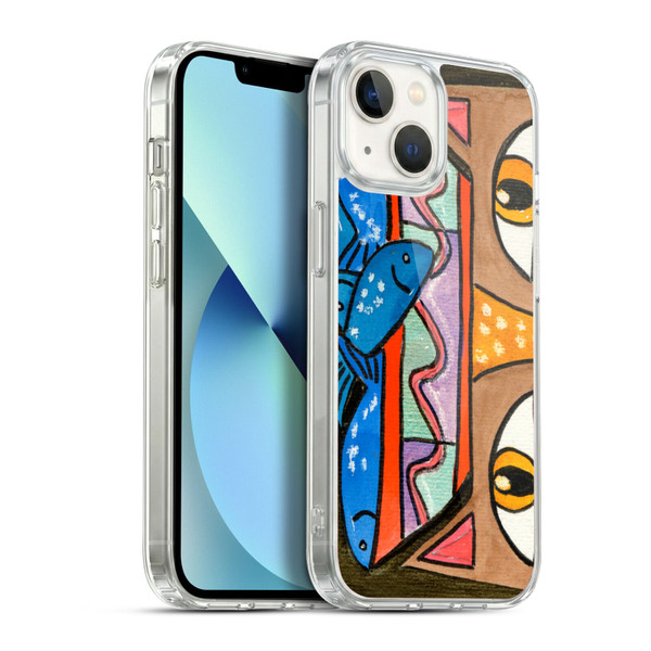 Wyanne Cat Kitty With Fish Bowl Hat Soft Gel Case for Apple iPhone 13