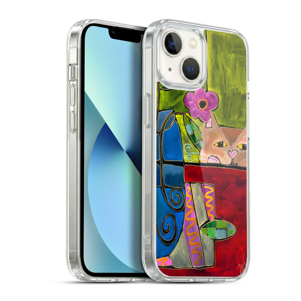 Wyanne Cat Peek A Boo Kitty Soft Gel Case for Apple iPhone 13