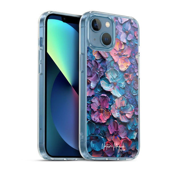 Nature Magick Paint Blobs Blue Soft Gel Case for Apple iPhone 13 Mini & MagSafe