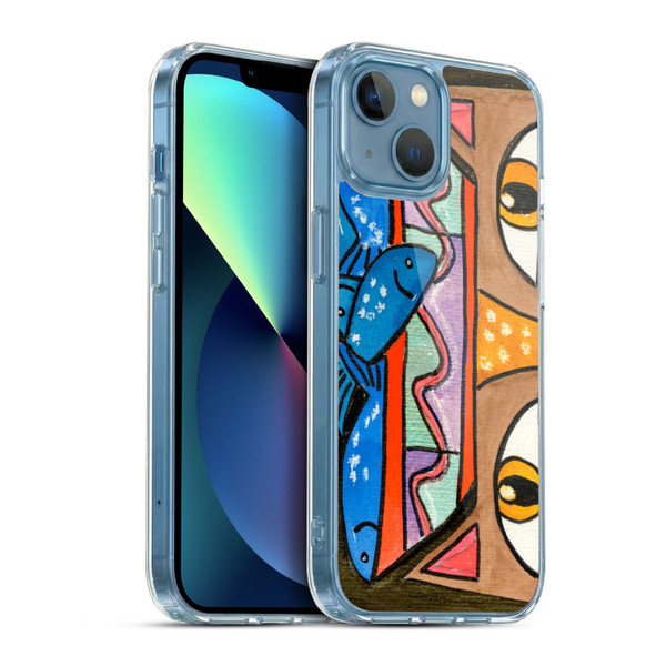 Wyanne Cat Kitty With Fish Bowl Hat Soft Gel Case for Apple iPhone 13 Mini & MagSafe
