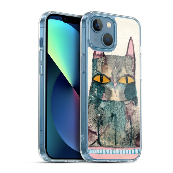 Wyanne Cat Kitty Painting Soft Gel Case for Apple iPhone 13 Mini & MagSafe