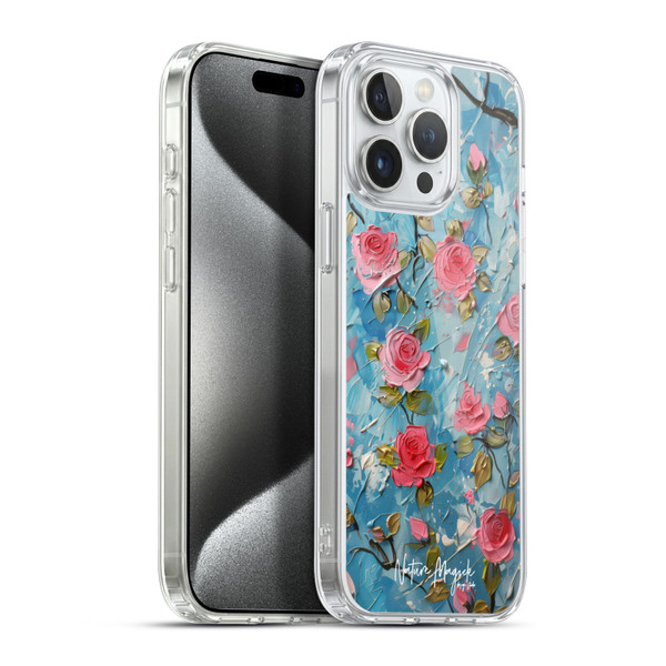 Nature Magick Paint Blobs Roses Soft Gel Case for Apple iPhone 15 Pro Max & MagSafe