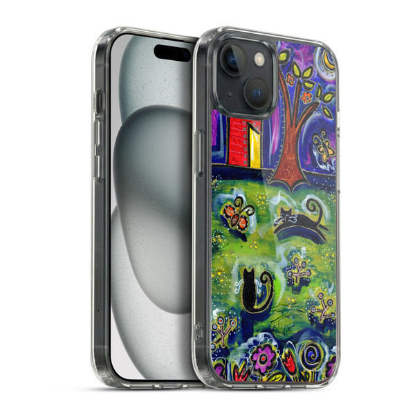 Wyanne Cat Barnyard Kitties At Midnight Soft Gel Case for Apple iPhone 15 Plus & MagSafe