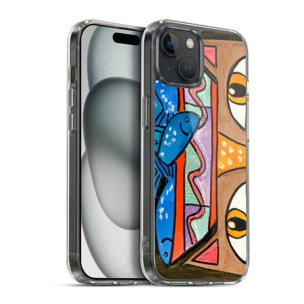Wyanne Cat Kitty With Fish Bowl Hat Soft Gel Case for Apple iPhone 15 Plus & MagSafe