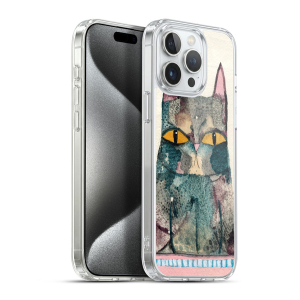 Wyanne Cat Kitty Painting Soft Gel Case for Apple iPhone 15 Pro Max & MagSafe