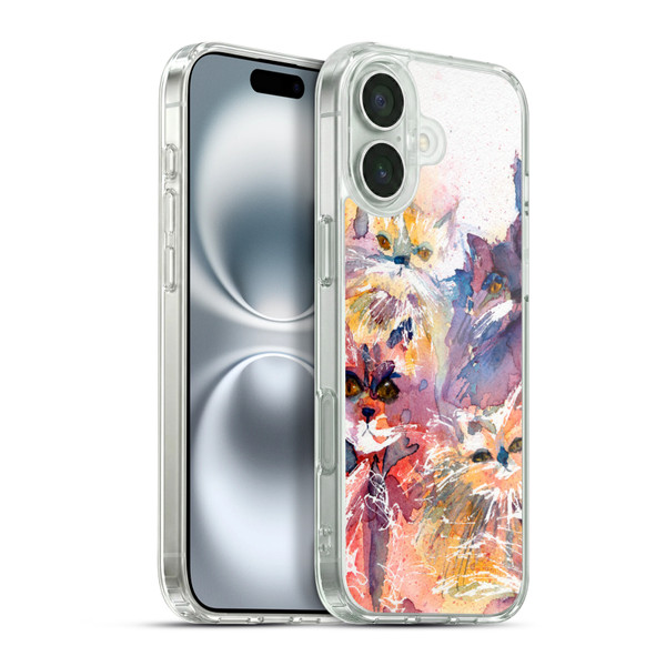 Wyanne Cat Four Kitties Soft Gel Case for Apple iPhone 16 Plus & MagSafe
