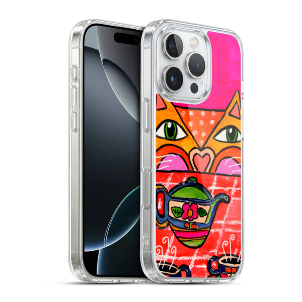 Wyanne Cat Uninvited Guest For Tea Soft Gel Case for Apple iPhone 16 Pro & MagSafe