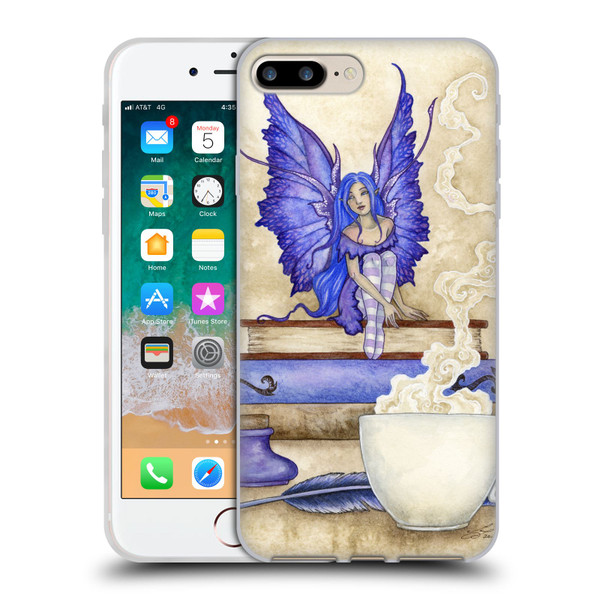 Amy Brown Lovely Fairies Blue Pixie Soft Gel Case for Apple iPhone 7 Plus / 8 Plus & MagSafe