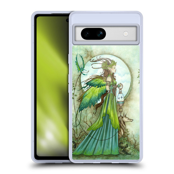 Amy Brown Lovely Fairies Green Winged Soft Gel Case for Google Pixel 7a