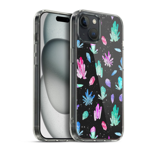 Andrea Lauren Design Assorted Crystals Soft Gel Case for Apple iPhone 15 Plus & MagSafe
