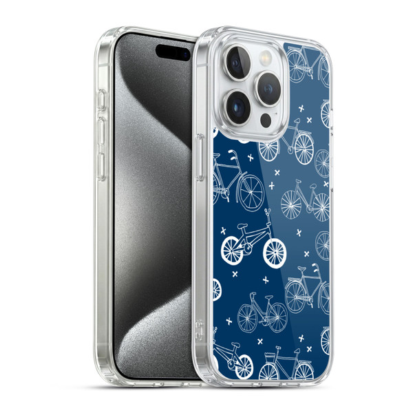 Andrea Lauren Design Assorted Bicycles Soft Gel Case for Apple iPhone 15 Pro & MagSafe