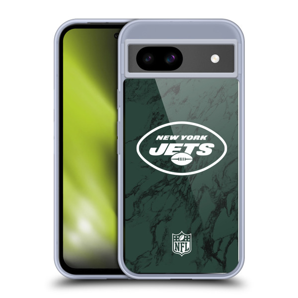 NFL New York Jets Graphics Coloured Marble Soft Gel Case for Google Pixel 8a
