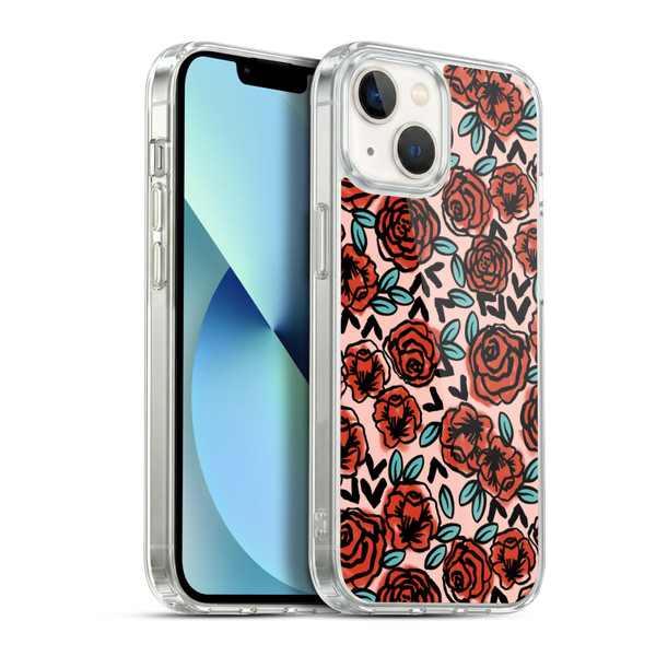 Andrea Lauren Design Lady Like Red Floral Soft Gel Case for Apple iPhone 13