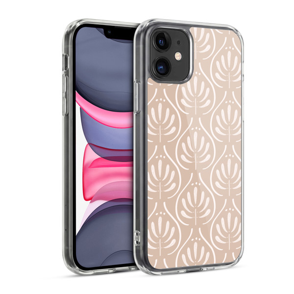 Anis Illustration Mix Pattern Boho Beige Soft Gel Case for Apple iPhone 11
