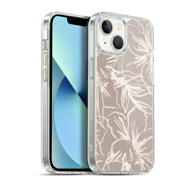 Anis Illustration Mix Pattern Floral Lines Soft Gel Case for Apple iPhone 13