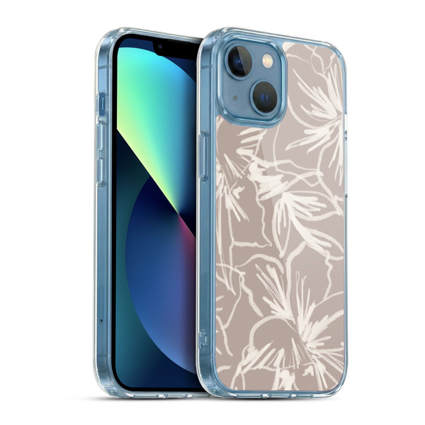 Anis Illustration Mix Pattern Floral Lines Soft Gel Case for Apple iPhone 13 Mini & MagSafe