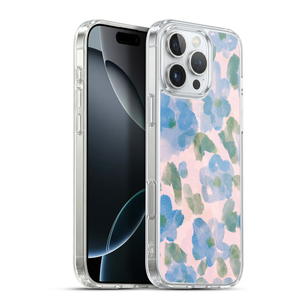 Anis Illustration Mix Pattern Soft Feminine Blue Flowers Soft Gel Case for Apple iPhone 16 Pro Max & MagSafe