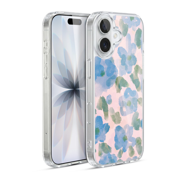 Anis Illustration Mix Pattern Soft Feminine Blue Flowers Soft Gel Case for Apple iPhone 17