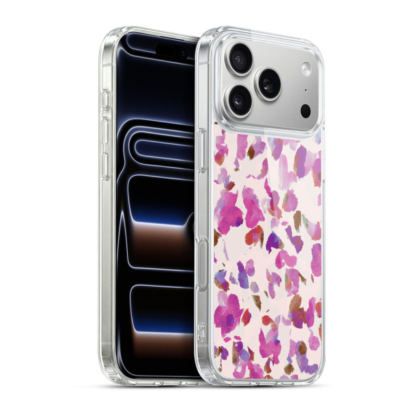 Anis Illustration Mix Pattern Soft Feminine Pink Flowers Soft Gel Case for Apple iPhone 17 Pro Max