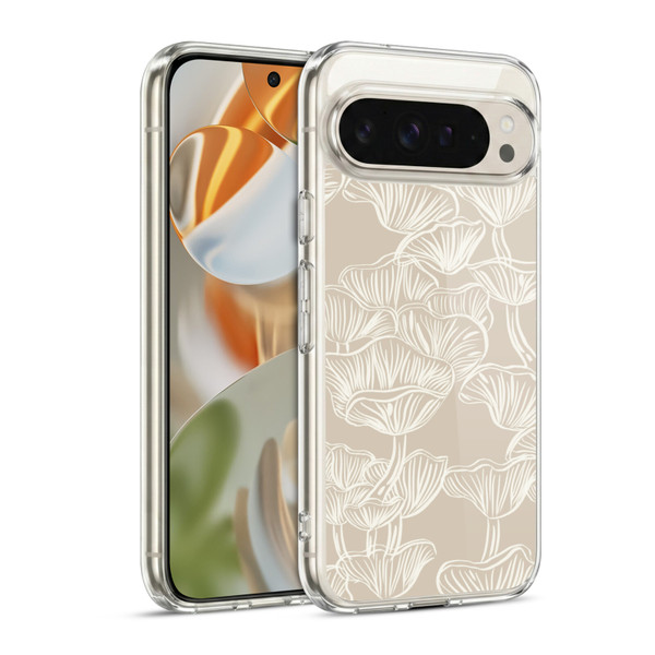 Anis Illustration Mix Pattern Mushrooms Neutrals Soft Gel Case for Google Pixel 9 / Pixel 9 Pro