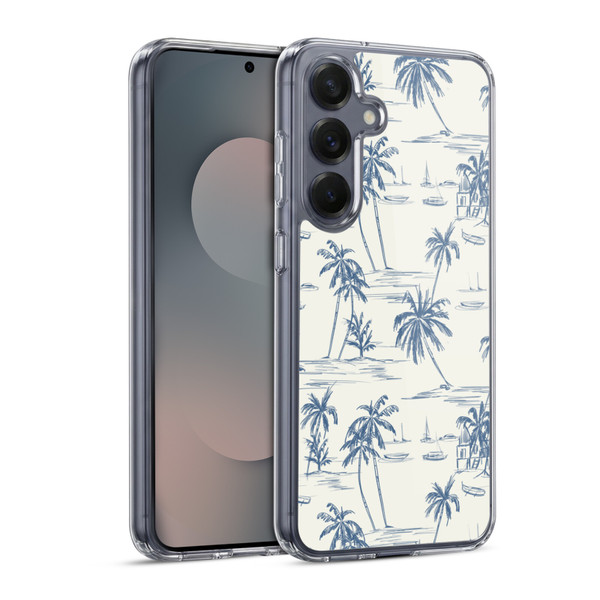 Anis Illustration Mix Pattern Blue Beach Bold Soft Gel Case for Samsung Galaxy S25 & MagSafe
