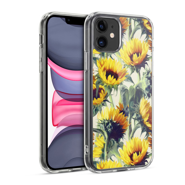Micklyn Le Feuvre Florals Sunflowers Forever Soft Gel Case for Apple iPhone 11