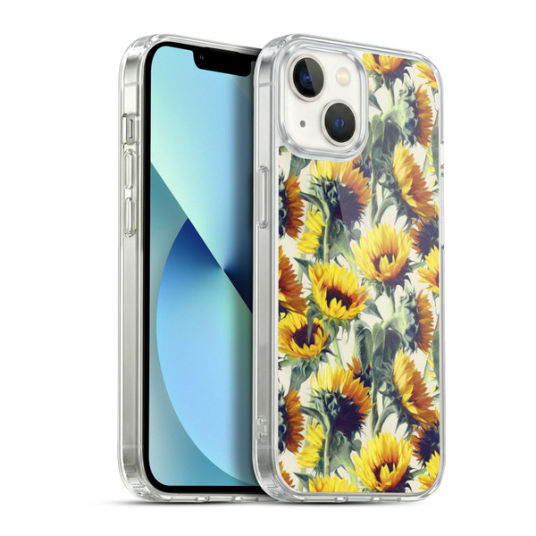 Micklyn Le Feuvre Florals Sunflowers Forever Soft Gel Case for Apple iPhone 13