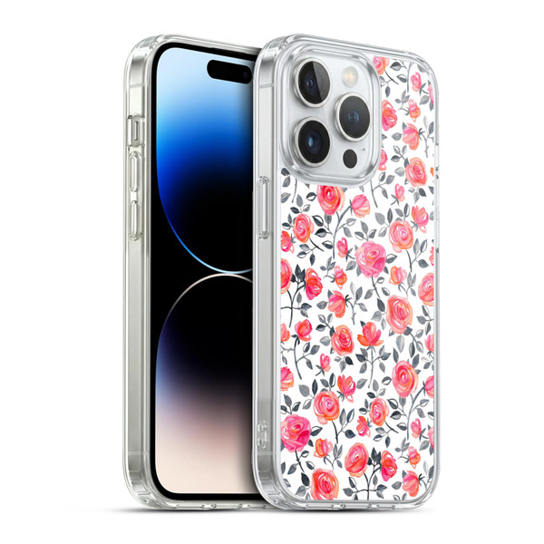 Micklyn Le Feuvre Florals Roses on White Soft Gel Case for Apple iPhone 13 Pro & MagSafe