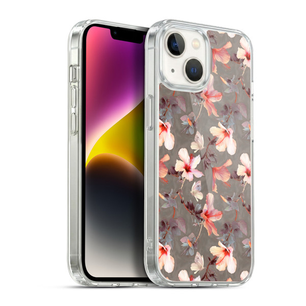 Micklyn Le Feuvre Florals Coral Hibiscus Soft Gel Case for Apple iPhone 14