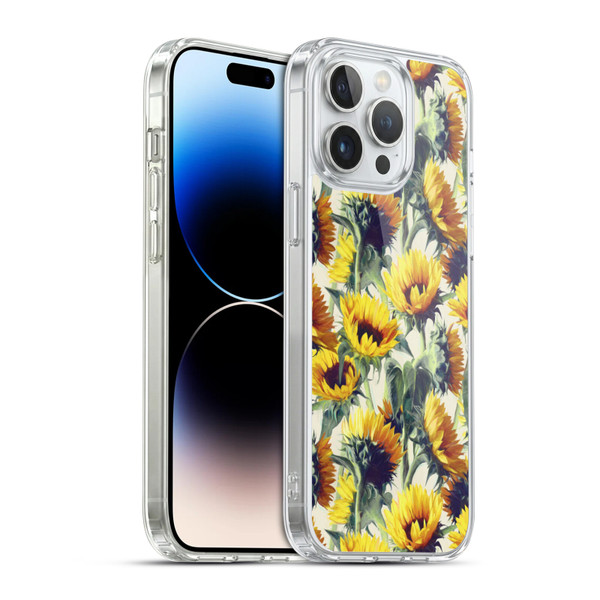 Micklyn Le Feuvre Florals Sunflowers Forever Soft Gel Case for Apple iPhone 14 Pro Max & MagSafe