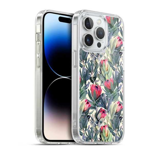 Micklyn Le Feuvre Florals Painted Protea Soft Gel Case for Apple iPhone 14 Pro & MagSafe