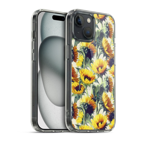 Micklyn Le Feuvre Florals Sunflowers Forever Soft Gel Case for Apple iPhone 15 & MagSafe