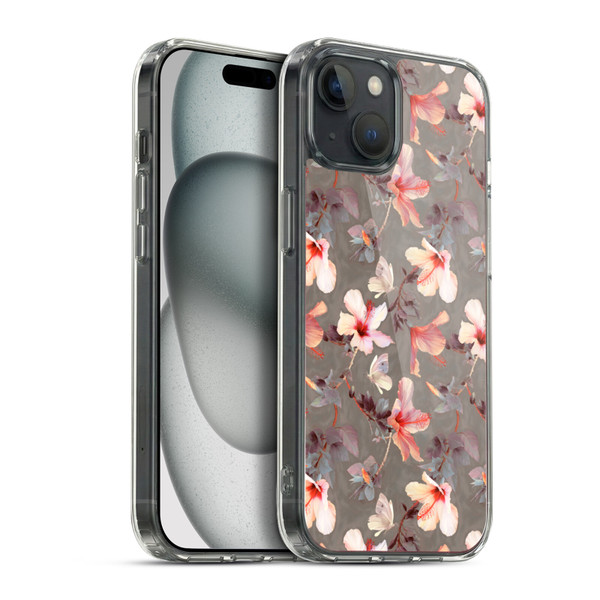 Micklyn Le Feuvre Florals Coral Hibiscus Soft Gel Case for Apple iPhone 15 Plus & MagSafe
