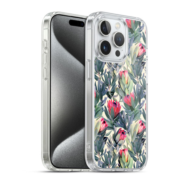 Micklyn Le Feuvre Florals Painted Protea Soft Gel Case for Apple iPhone 15 Pro & MagSafe
