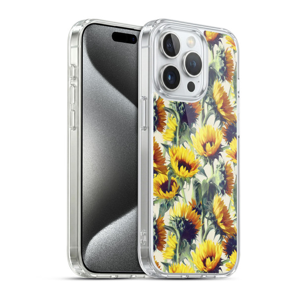 Micklyn Le Feuvre Florals Sunflowers Forever Soft Gel Case for Apple iPhone 15 Pro & MagSafe