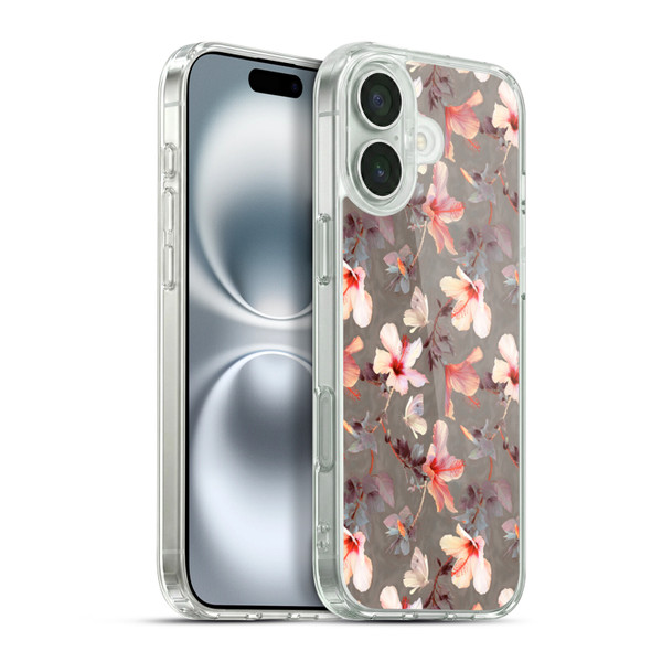 Micklyn Le Feuvre Florals Coral Hibiscus Soft Gel Case for Apple iPhone 16 Plus & MagSafe