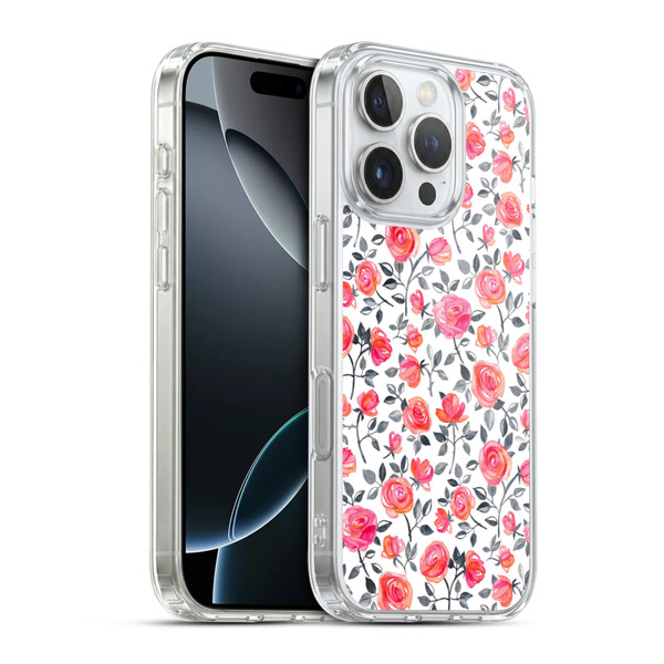 Micklyn Le Feuvre Florals Roses on White Soft Gel Case for Apple iPhone 16 Pro & MagSafe
