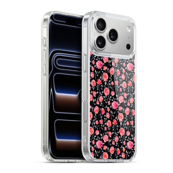 Micklyn Le Feuvre Florals Roses on Black Soft Gel Case for Apple iPhone 17 Pro Max