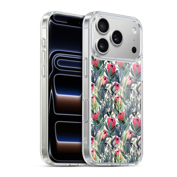 Micklyn Le Feuvre Florals Painted Protea Soft Gel Case for Apple iPhone 17 Pro