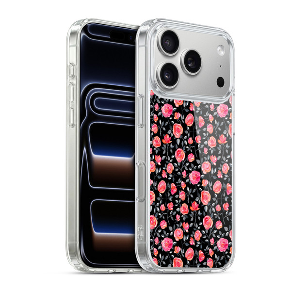 Micklyn Le Feuvre Florals Roses on Black Soft Gel Case for Apple iPhone 17 Pro