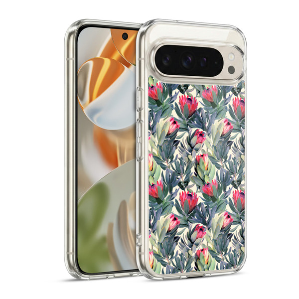 Micklyn Le Feuvre Florals Painted Protea Soft Gel Case for Google Pixel 9 / Pixel 9 Pro