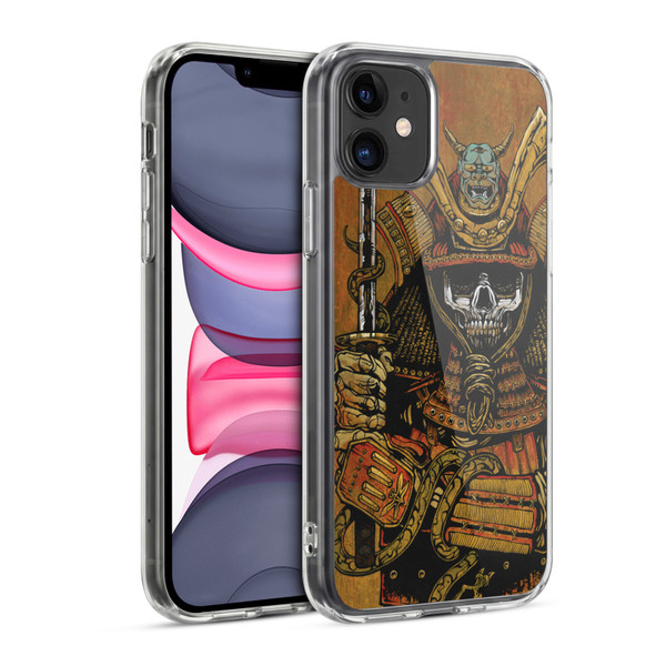 David Lozeau Colourful Grunge Samurai Soft Gel Case for Apple iPhone 11