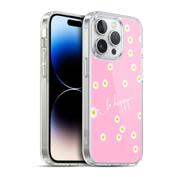 Monika Strigel Happy Daisy Pink Soft Gel Case for Apple iPhone 13 Pro & MagSafe